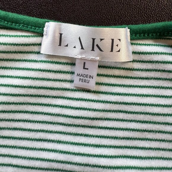Lake Pajamas Pima Short-Long Set in Green Stripe - Picture 3 of 9